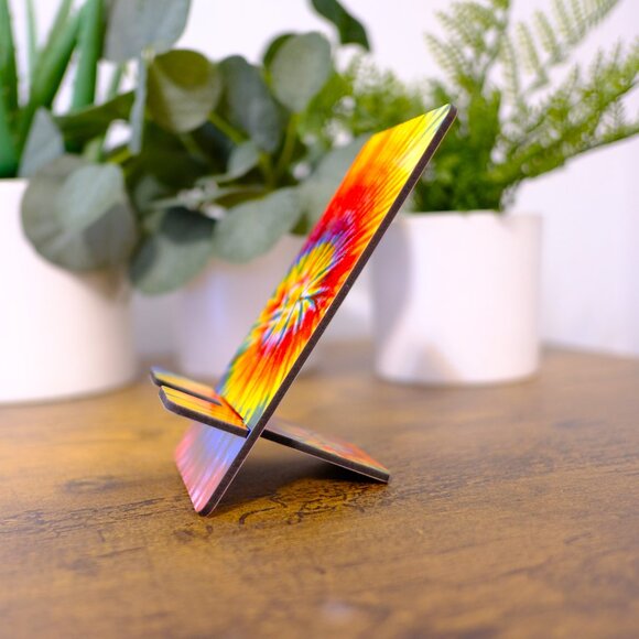 Handmade Cellphone Stand/Dock, Tie Dye, iphone, samsung, android, gift - Picture 2 of 4